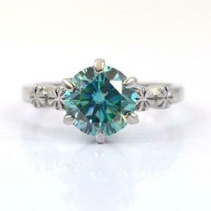 4 Ct Blue Diamond Ring Minimalist Ring, Birthday Gift, Anniversary Gift,