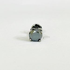 Black Diamond Stud Single Earring For Men Round Cut In 925 Sterling Silver Certified ! Men's jewelry, Men's earring