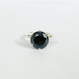 6 Ct Black Diamond Ring 6 Prong High Profile Setting In White AAA Certified ! Anniversary gift, Birthday gift