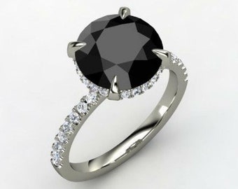 5 Ct Black Diamond Ring Great Shine And Luster Quality AAA Certified ! Anniversary gift, Birthday gift