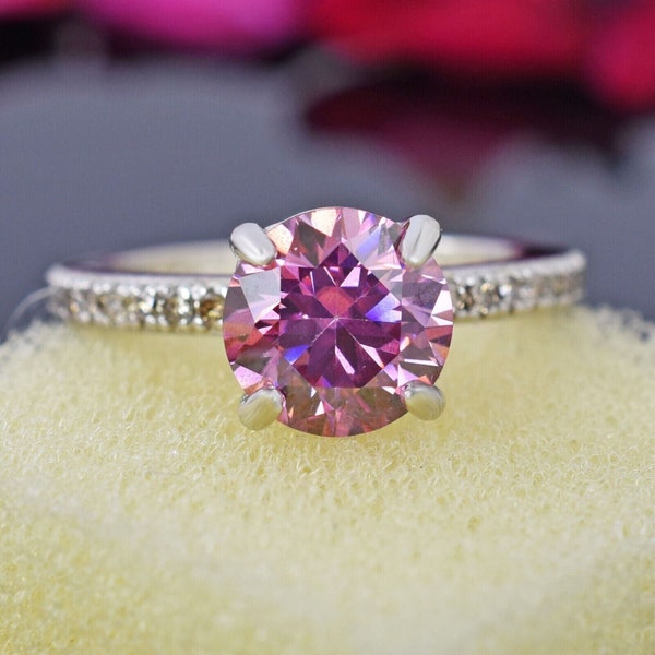 Pink Diamond Engagement Ring Etsy