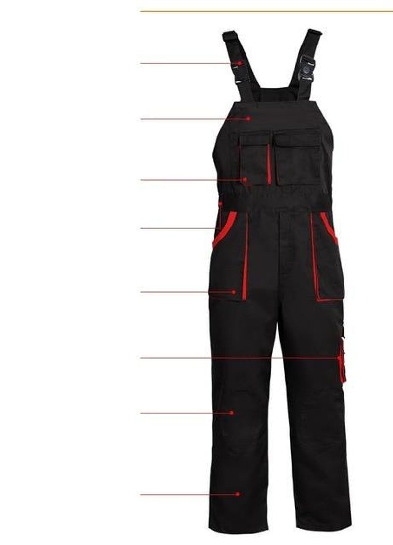 Men's Cargo Pocket Work Overalls Workwear Bib Overalls Etsy