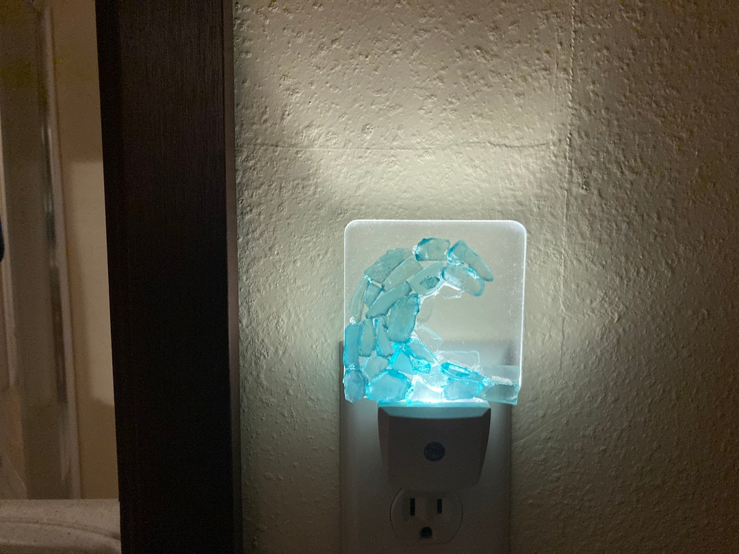 Beach Sea Glass Night Light/ Coastal Night Light/ Beach Night Light