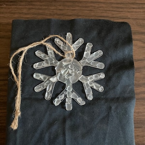 Beach  Sea Glass Christmas Snowflake Ornament/ Handmade/ FREE SHIPPING