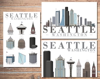 Seattle Architecture Postcards - Set of 4