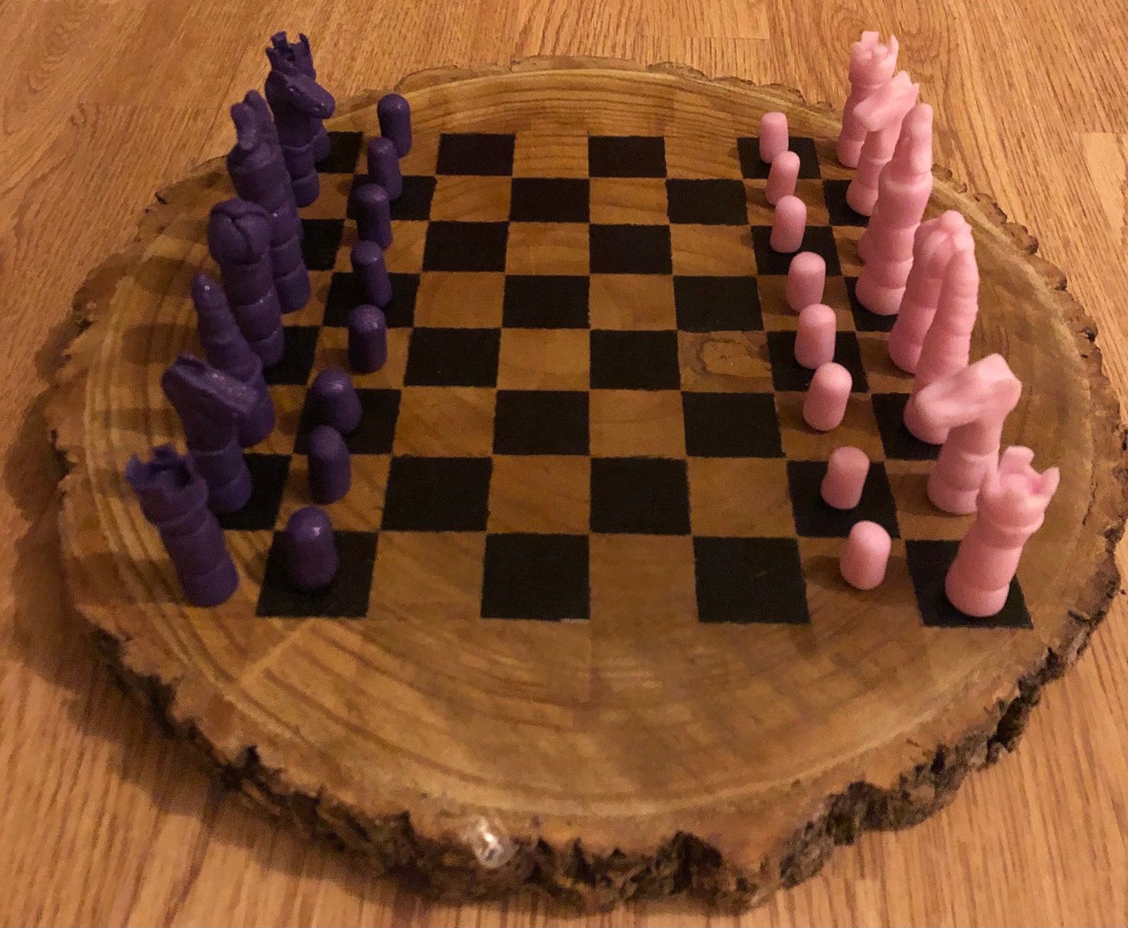 Handmade Handcrafted Polymer Clay Wooden Board Chess Set Etsy