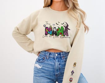 Personalized Halloween Mama Sweatshirt: Spooky Moms Gift Hoodie