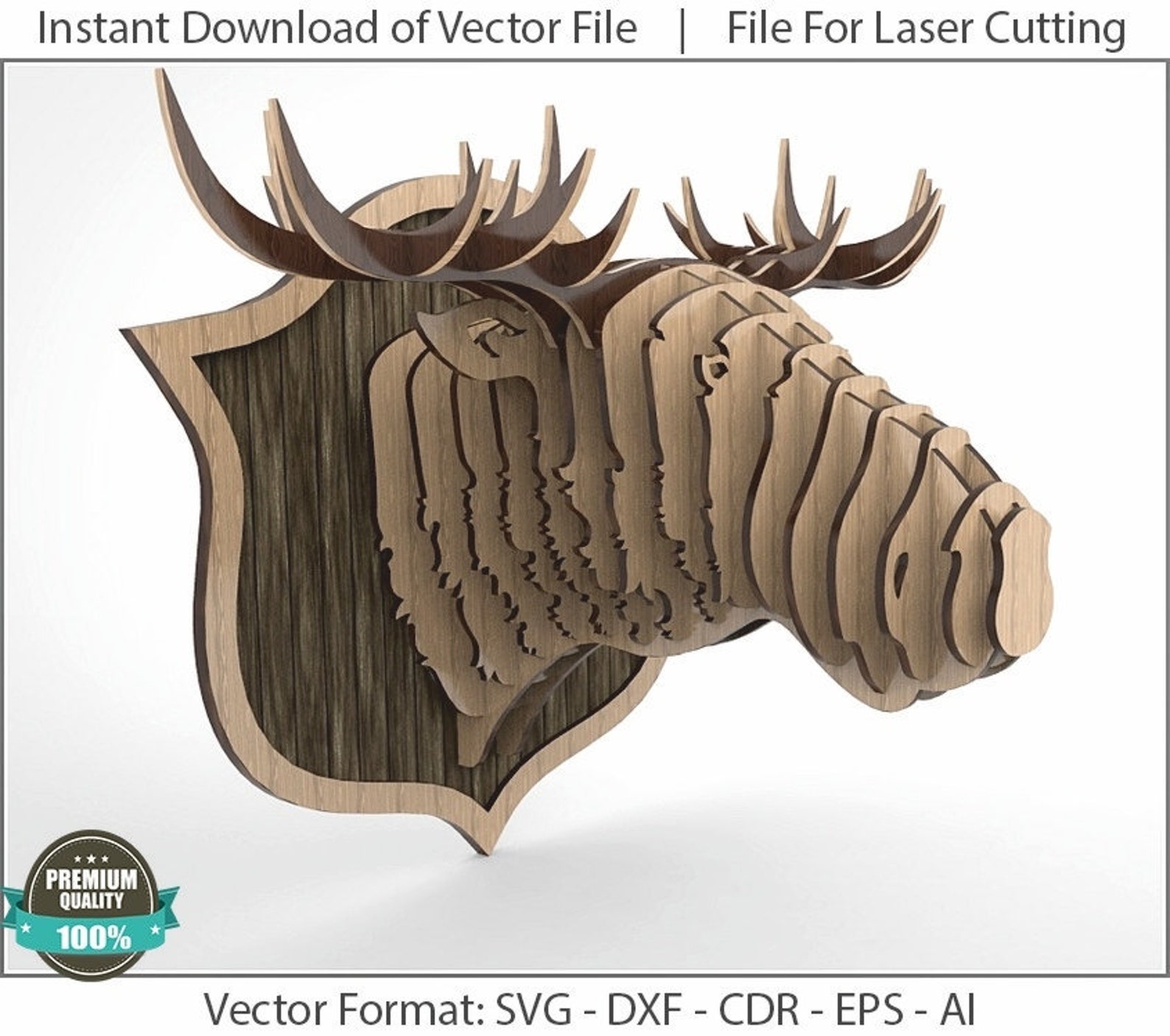 Elk Head laser cut file CNC Router Digital Vector Files | Etsy