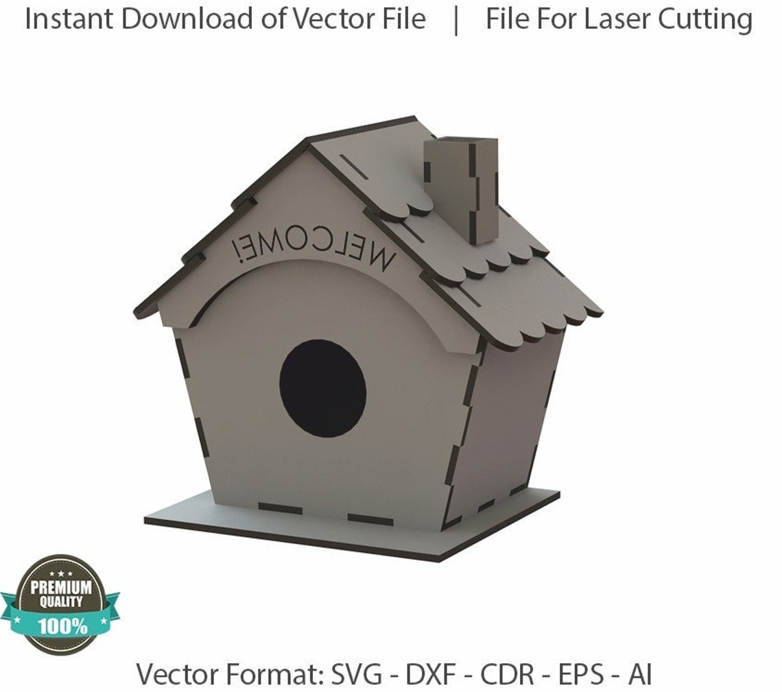 Small Bird House Laser Cut File SVG DXF Vector Plans Cnc Etsy
