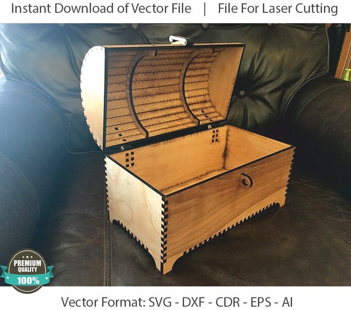 Large Chest Blueprints Laser Cut Files SVG DXF CDR Vector Etsy