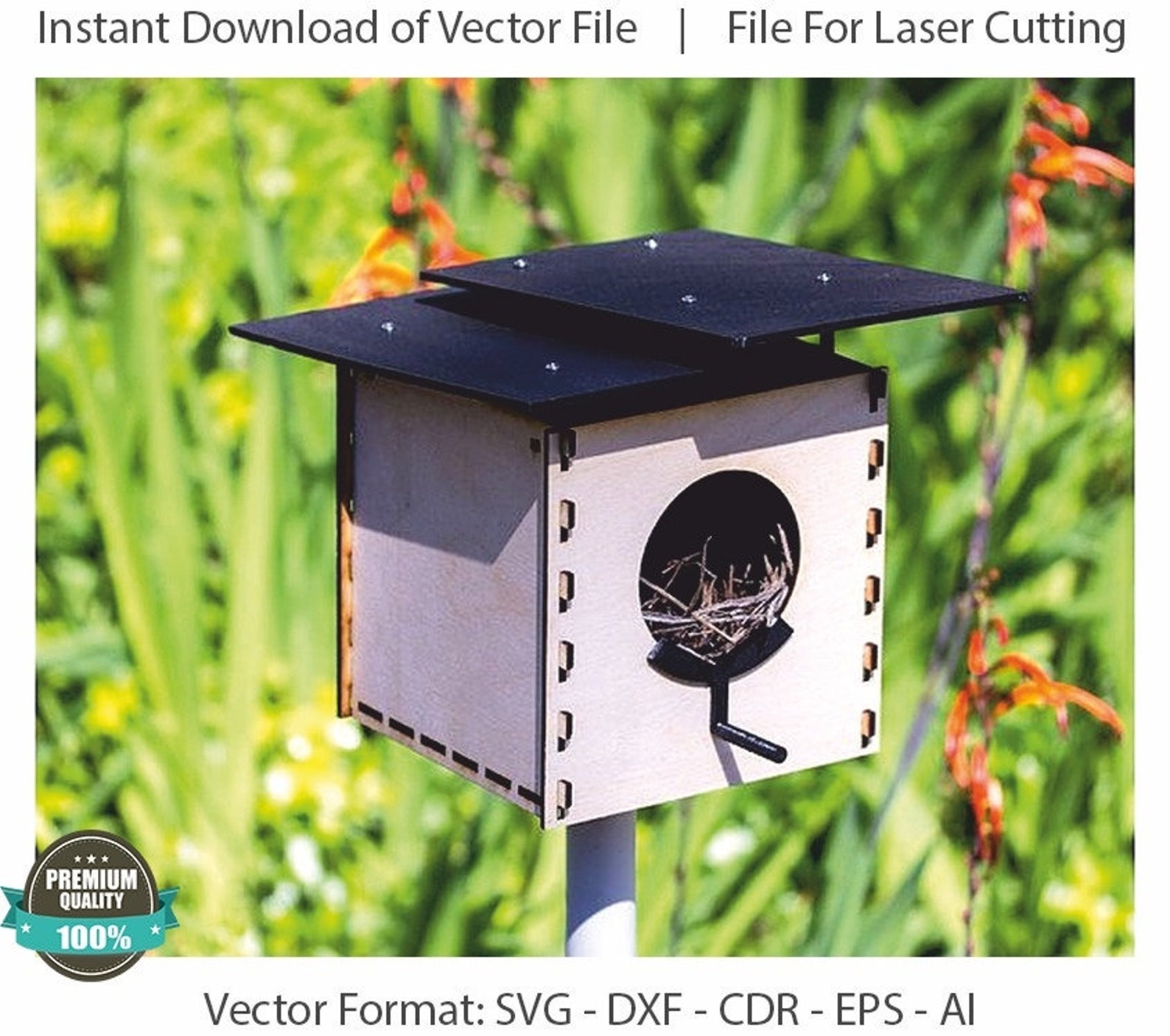 Bird House Laser Cut File SVG DXF Vector Plans Cnc Cut Etsy