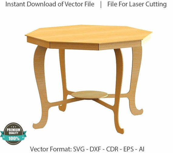 Dining Table Laser Cut Files Svg Dxf Cdr Vector Plans Laser Etsy