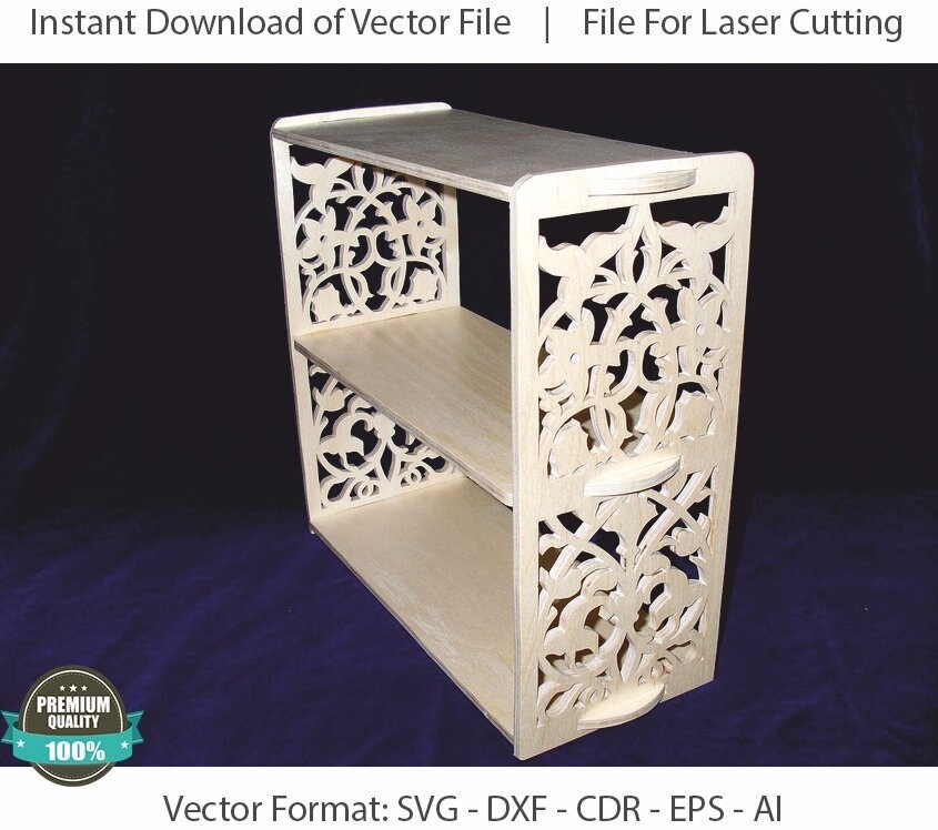 Threetiered shelf Laser cut files SVG DXF CDR vector plans Etsy