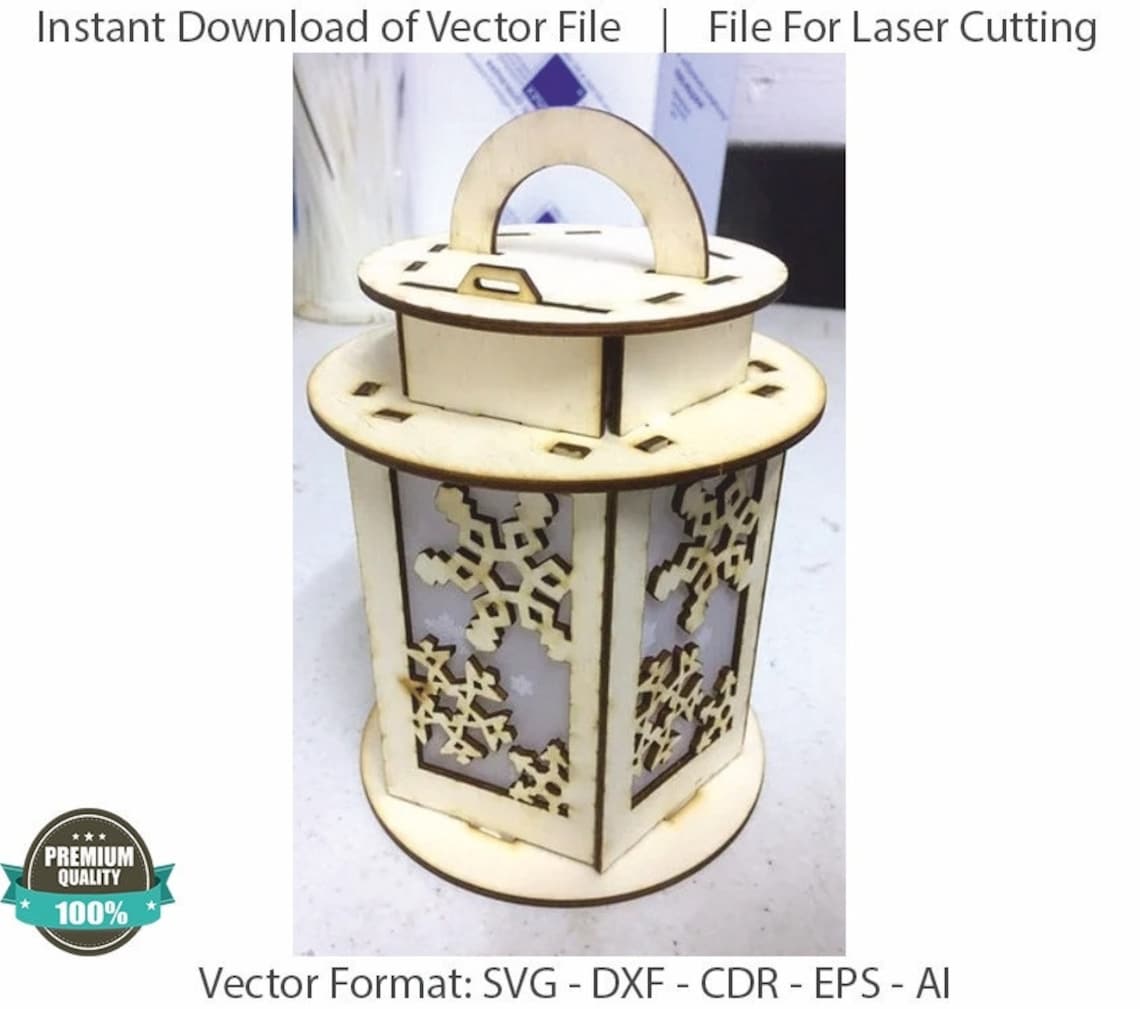 Christmas lantern Laser cut files SVG DXF CDR vector plans | Etsy