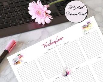 Weekly plan to download, paner, plan, weekly overview, weekly planner to print out