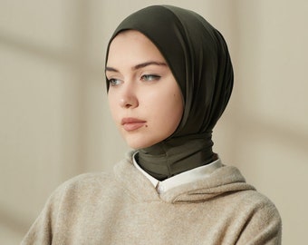 Sport Hijab, Gift For Mom, Dark Green Hijab Scarf, Instant Hijab, Easy Hijab, Hair Scarf, Designer Scarf