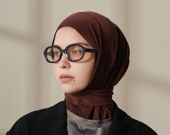 Sport Hijab, Geschenk für Mama, brauner Hijab Schal, Instant Hijab, einfach Hijab, Haarschal, Kopftuch