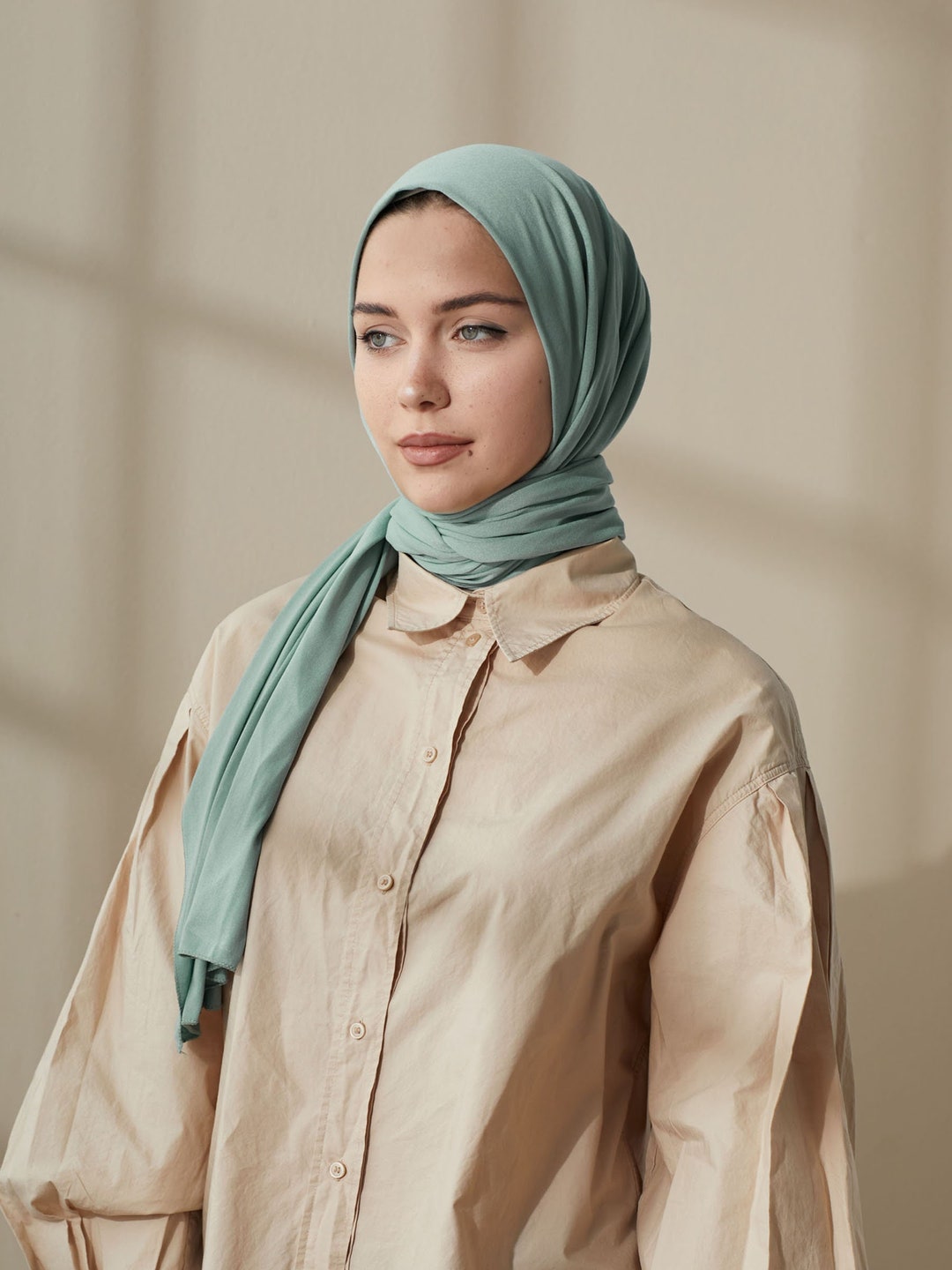 Green Jersey Hijab Premium High Quality Hijab Scarf Hijab Etsy