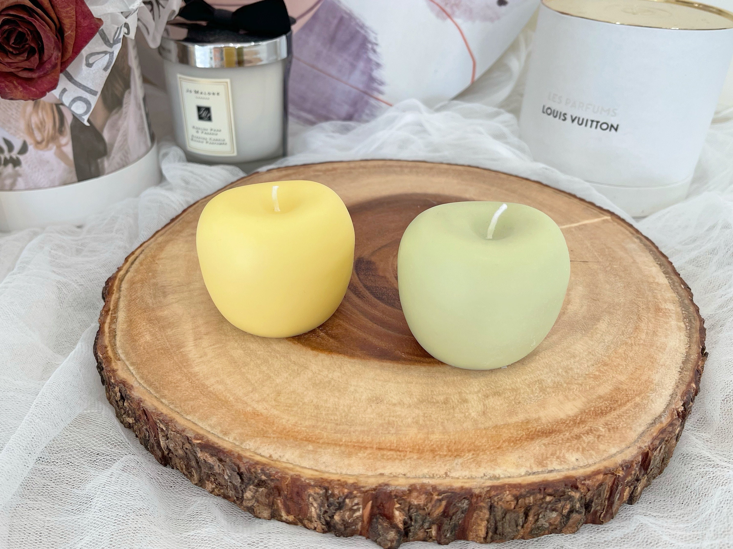 Pillar Candle Apple Candle Fruit Candle Home Decor Candle 
