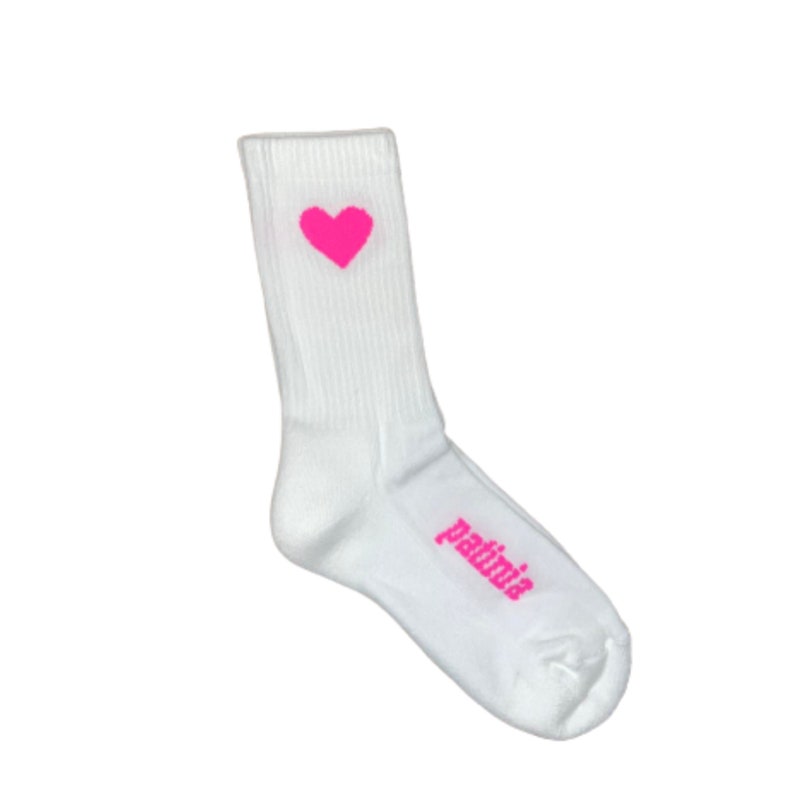 Hearts Greek Cotton Socks Neon fucshia