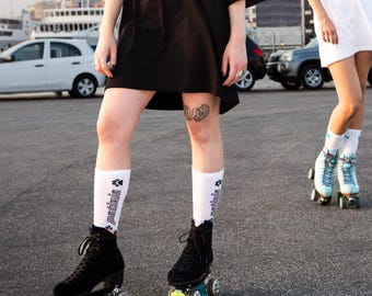 Kitty Patinia Greek Cotton Roller Skate Socks