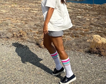 Depon Girl Greek Cotton Roller Skate Patinia Tube Socks