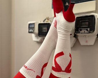 Romantic Red Bow Knee High Patinia Socks