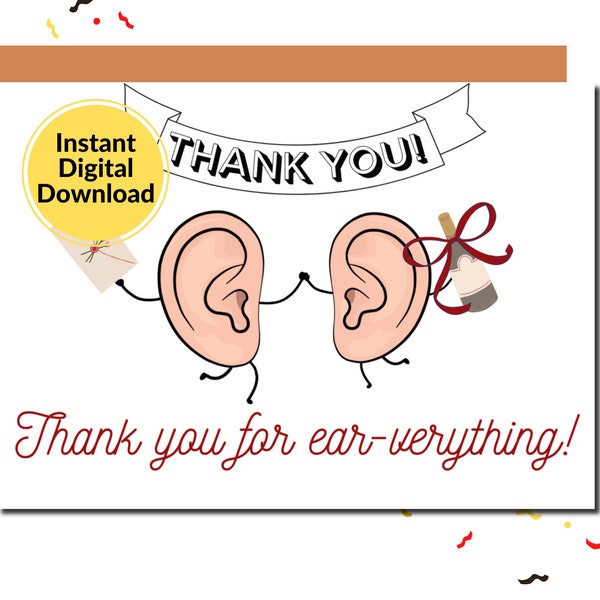Ear Thank You Card - Etsy