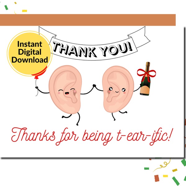 Printable Thank You for Audiologist - Etsy