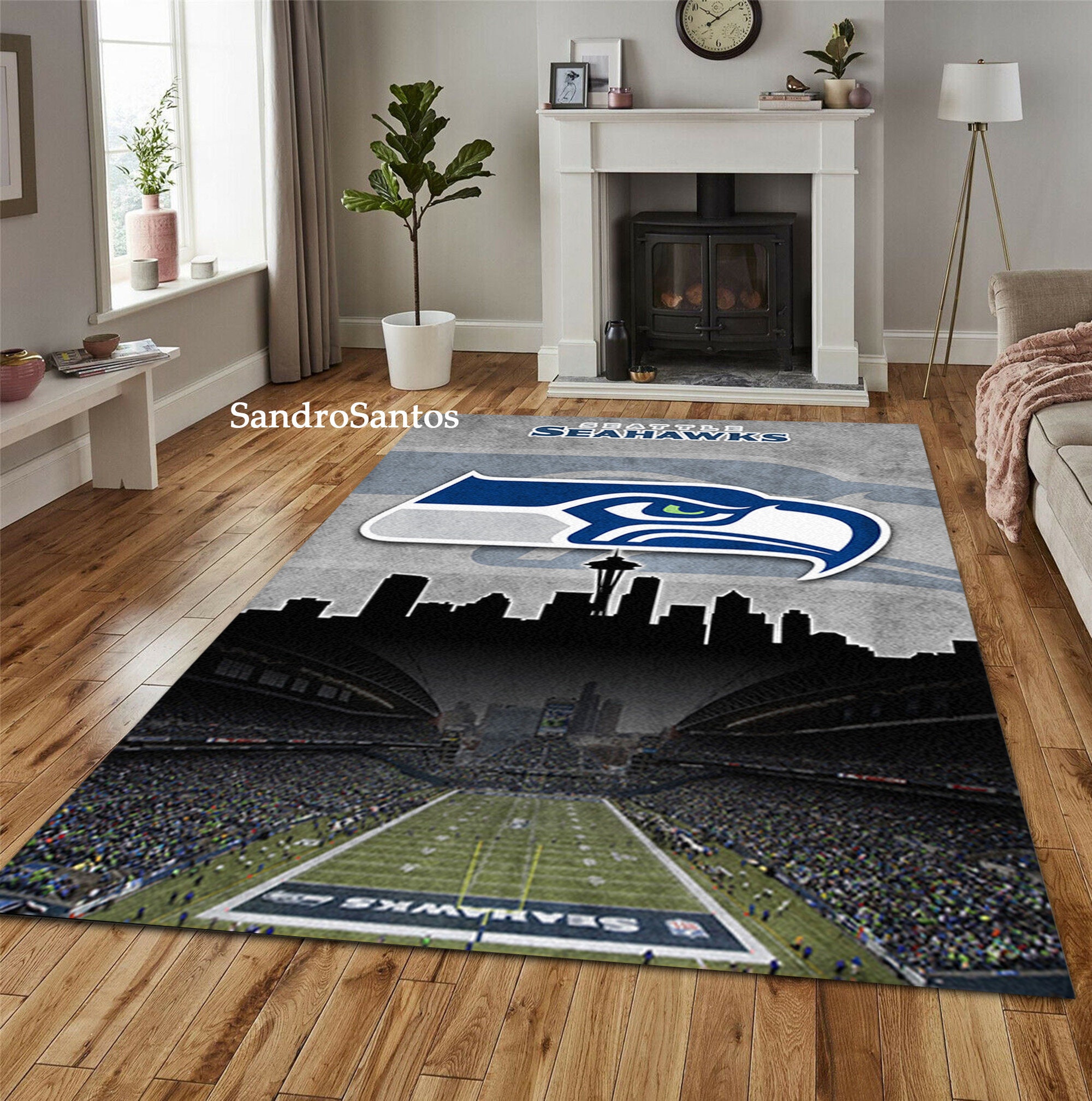 Team Sports America NFL Seattle Seahawks Area Rug Decoración Etsy