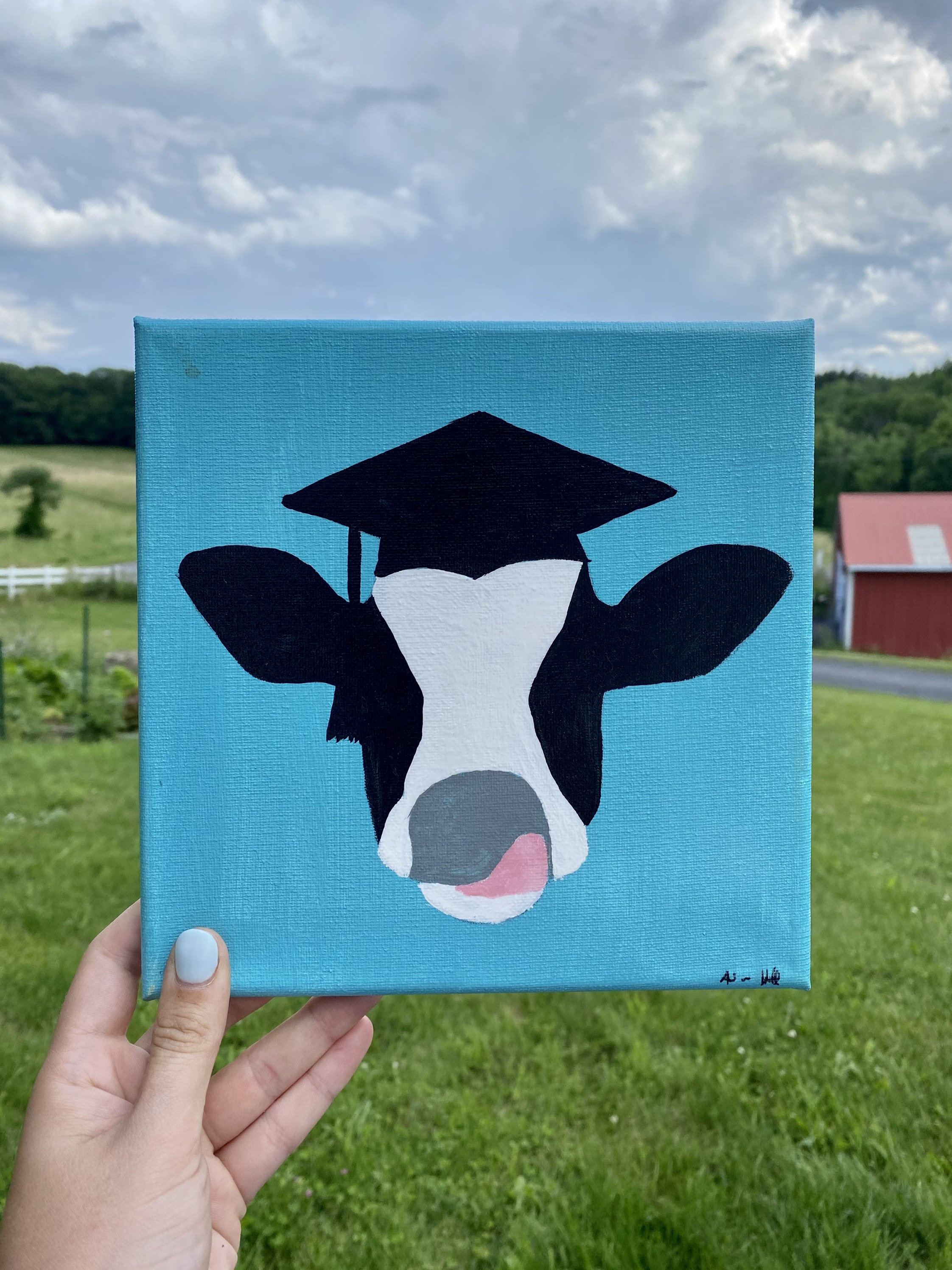 Graduation Cow Painting Cow Art Graduation Art | Etsy