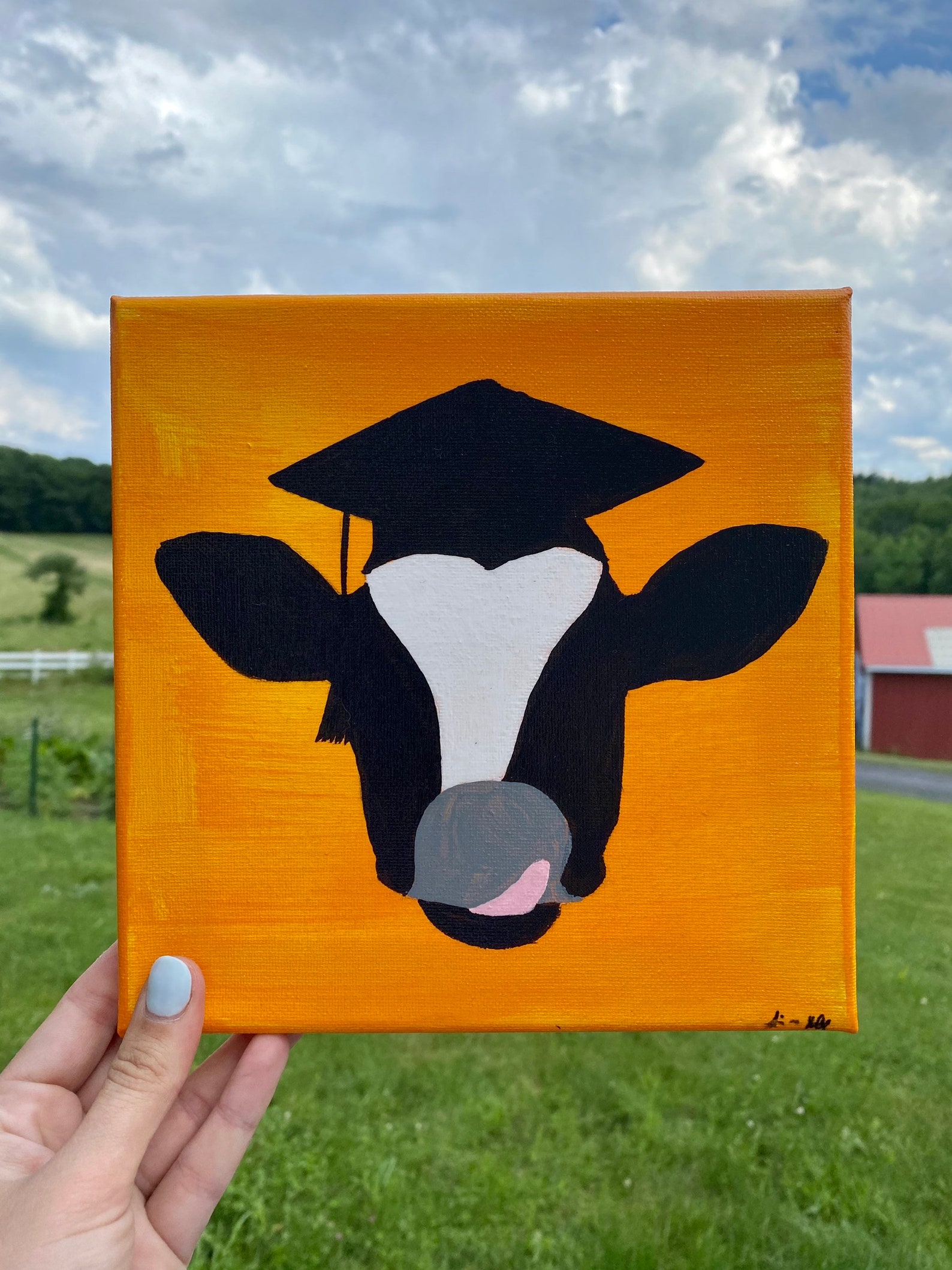 Graduation Cow Painting Cow Art Graduation Art | Etsy