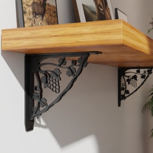 Ornate Metal Shelf Brackets, Decorative Corbel Shelf, Cast Iron Bracket, Vine Shelf Brackets, Heavy Duty Brackets, Shelving Bracket (1 Pair)