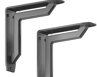 Starby Fireplace Mantel Corbels, Shelf & Countertop Supports - Hierro forjado negro - Fabricado en EE. UU. - Varios tamaños - Hardware incluido
