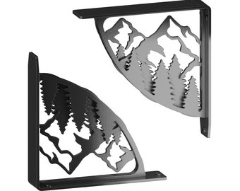 LJHSS Staffe Per Mensole,Mensola A Parete, Ripiano Decorativo Esposizione Con Staffe Di Metallo, Per Libri,Mensole Da Cucina,Espositori (2pcs - Foto 8