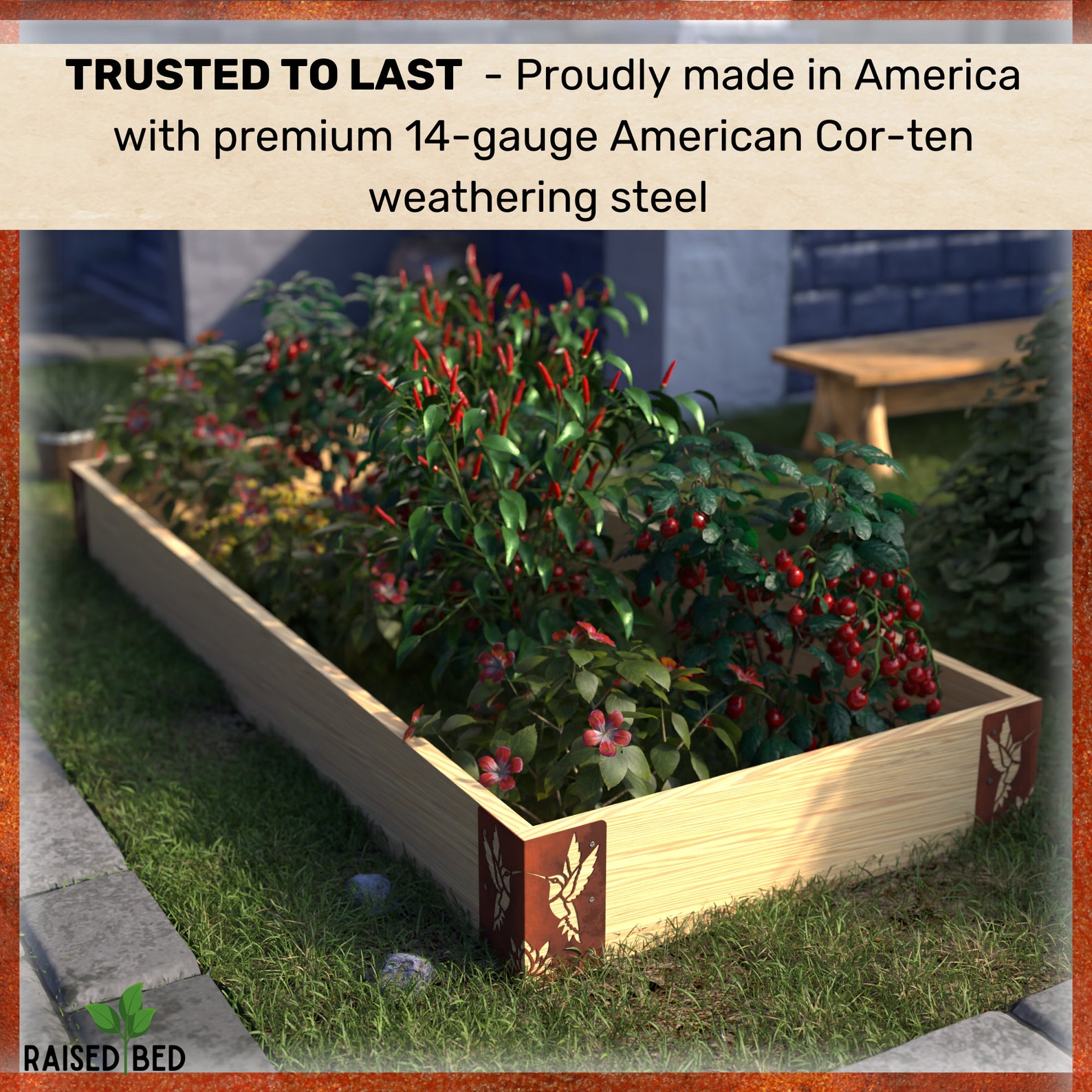 Corten Accessory Corten Garden Bed Edging, Raised Bed Garden Corner Brackets, Heavy Duty ...