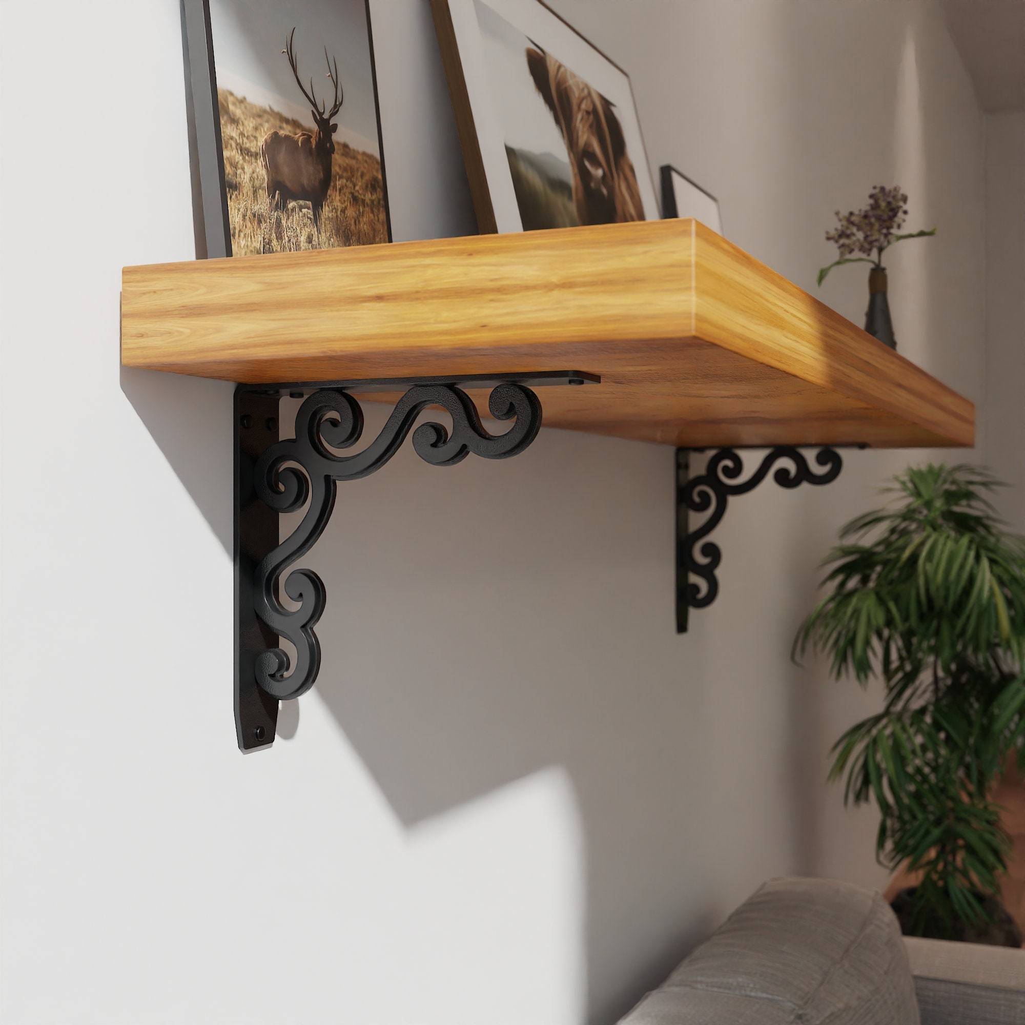 Estante de ménsula, soportes para estante, soporte de estante de hierro  forjado, soportes de estante de metal, soportes de estante de hierro,  soportes de ménsula de pared (2 soportes) - Etsy México, image size:2000x2000