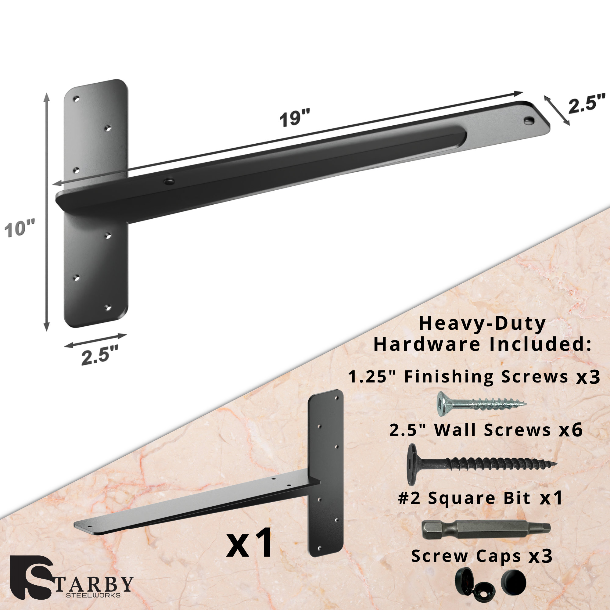 Ultimate Heavyduty Floating Granite Bracket Strong, Invisible Support