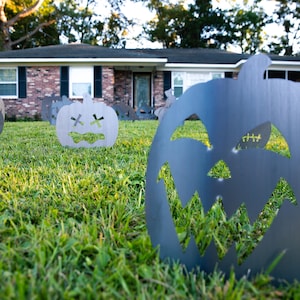 Weathering Steel Pumpkin Decor, Metal Halloween Yard Decoration, Garden Decor, Multiple Designs