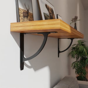 Iron Wall Corbel Supports for Countertop, Mantel, Shelves - Wrought Iron Black - Hand Welded Stacked Steel - 500# Capacity -
