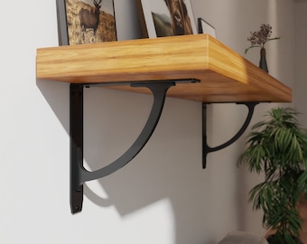 Soportes de ménsula de pared de hierro para encimera, repisa de chimenea, estantes - Hierro forjado negro - acero apilado soldado a mano - 500 # Capacidad -