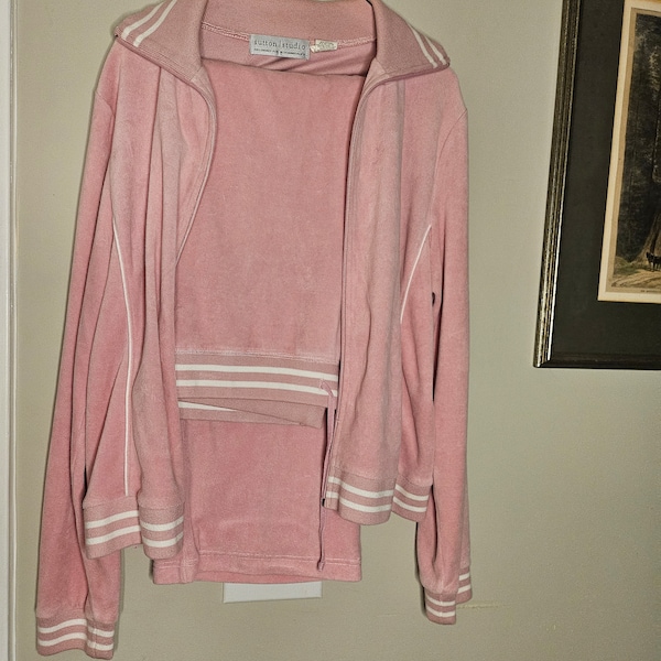 Pink Velour Vintage Tracksuit 2 piece sutton