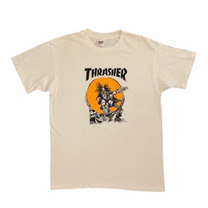 vintage Thrasher Mag Pusheads skateboard shirt 90s santa cruz alva birdhouse powell peralta zorlac