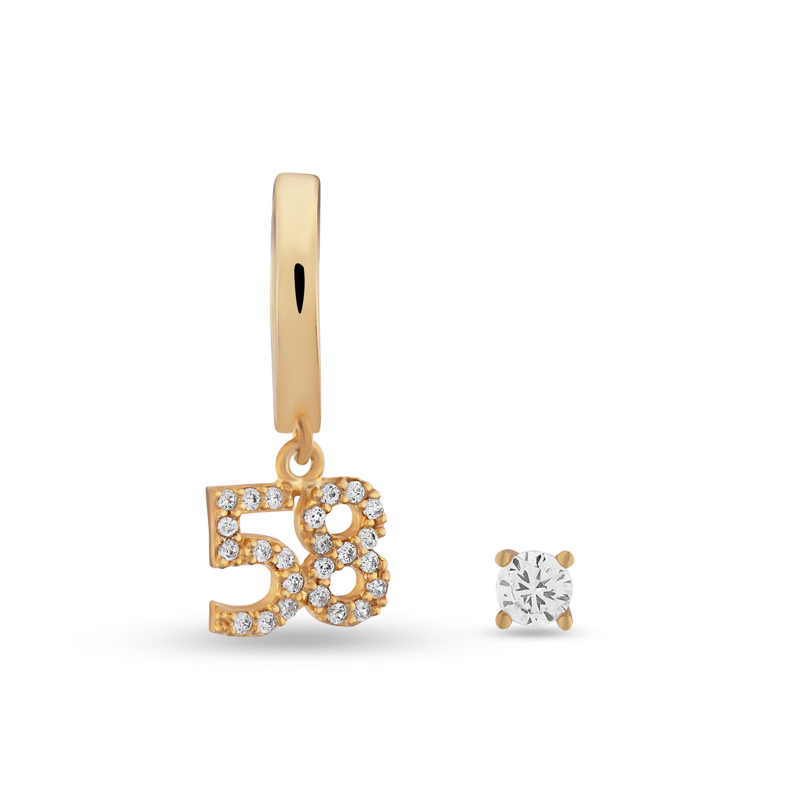Numbered Single Earring Custom Numbers Earrings fashion Etsy