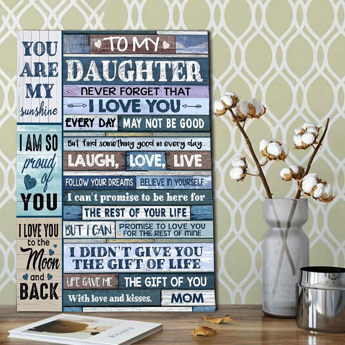 To My Daughter Wall decor Never that I love you home Etsy