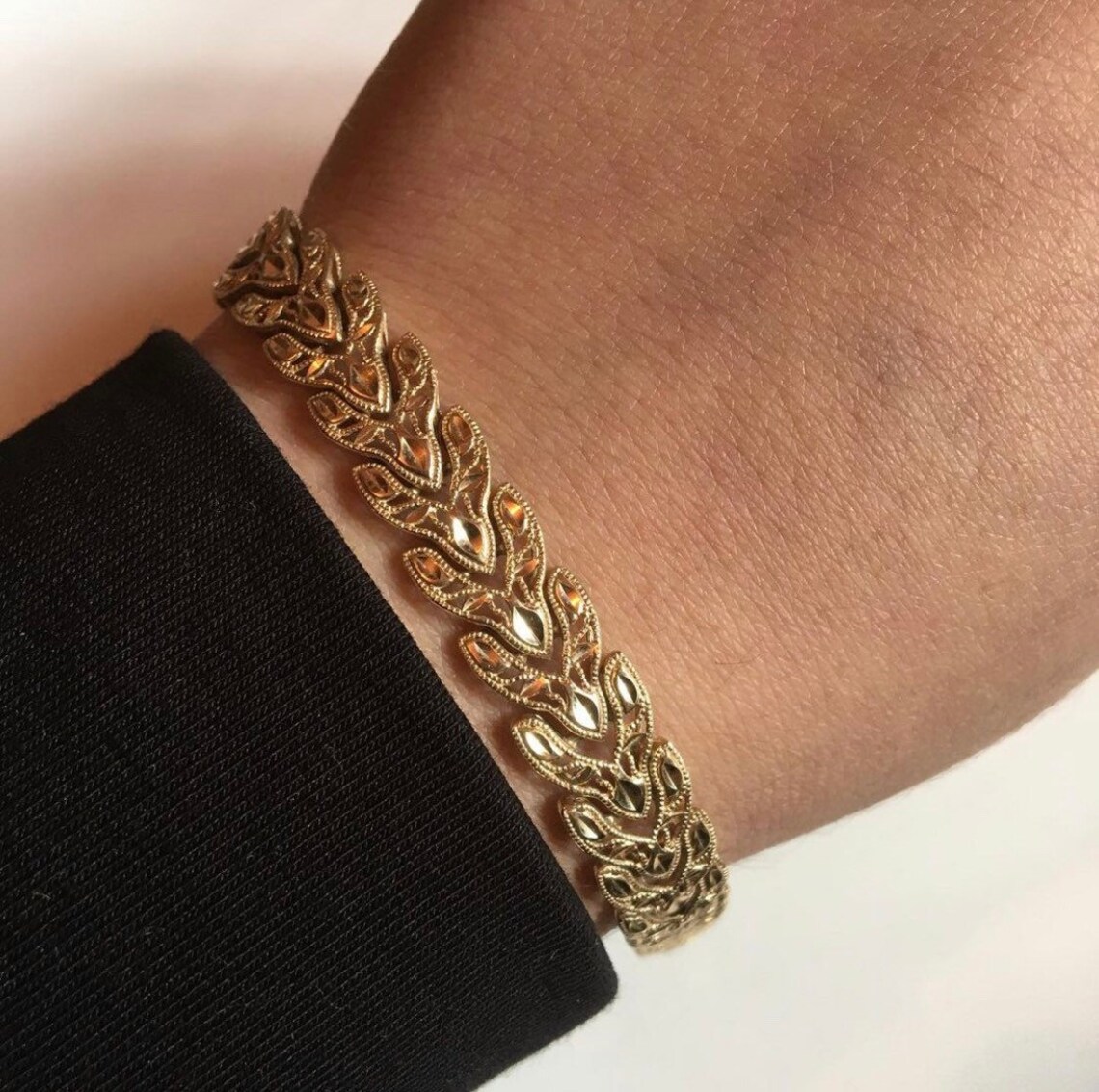 Golden Bracelet 14K Solid Gold 585 womens jewelry Etsy