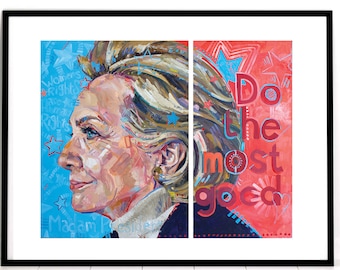 Hillary Clinton - Signed, LIMITED, Fine Art Print. Giclee. "Madam President"