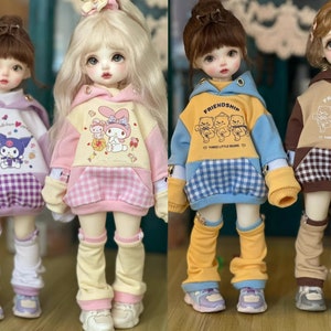 YOSD doll clothes 1/6 BJD SD doll clothes Cartoon sweater Hoodies