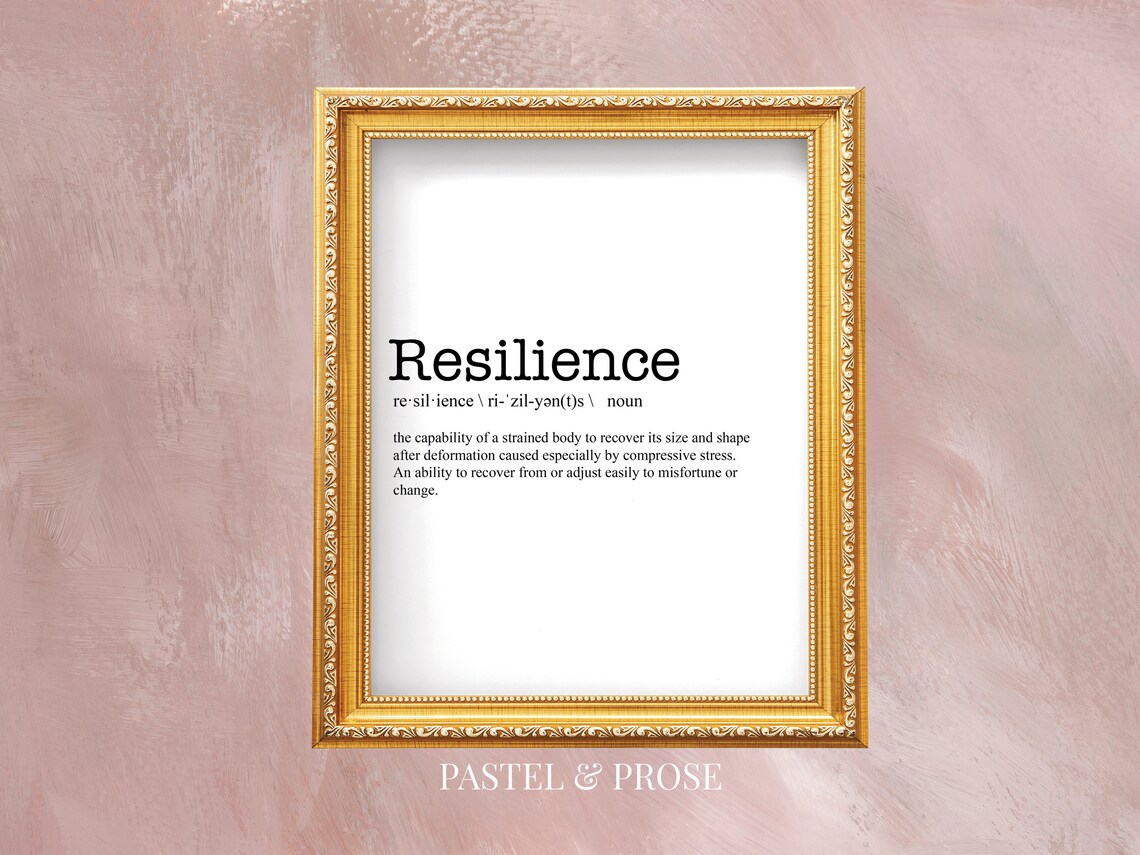 Resilience Dictionary Definition PDF JPG Instant Download, Home Decor