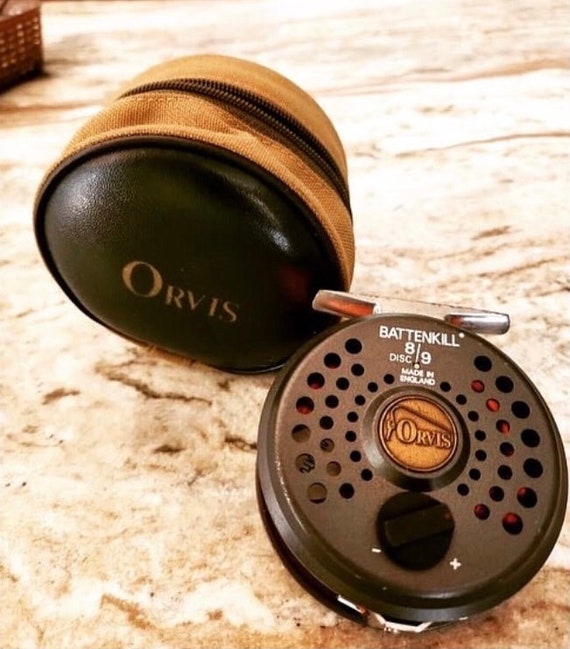 Vintage Orvis Battenkill 8/9 Fly Reel With Orvis Clamshell Case 2